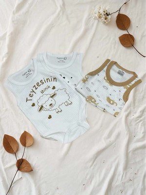 Kolsuz Üçlü Bebek Çıtçıtlı Body - RYZEB004 - Camel - 3 - 6 Ay Camel