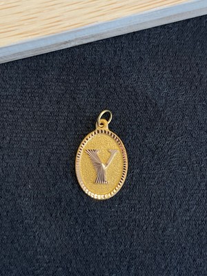 Aida Jewelss 14 Ayar Altın Harfli Kolye Ucu Klasik Model Y Harfi Altın Kolye Ucu