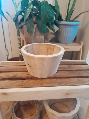Woodzen Ahşap Kase,vazo,kalemlik,saksı