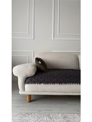 Hisar Home Bohem Çizgili Ponponlu Koltuk Kanepe Çekyat Örtüsü 90X200