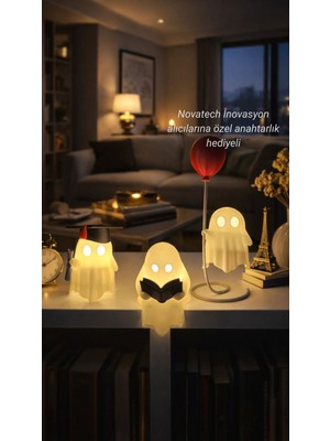 Novatech İnovasyon Hayalet Figür Seti 3’lü Mezun Olan, Kitap Okuyan ve Balon Tutan Modeller Ev Dekorasyonu Hediye Alternatifi Dekoratif Figürler Modern Dekor