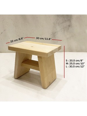 Shark Anatolia Sedir Ahşap Banyo Taburesi Oturak ve Beyaz Bakır Hamam Tası Seti