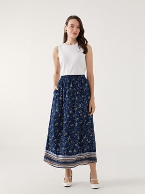 Lc Waikiki Yeni Sezon Beli Lastikli Desenli Kadın Etek