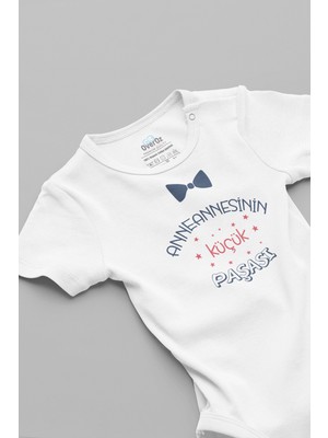Overoz Anneannesinin Küçük Paşası Yazılı Bebek Body Badi Çıtçıtlı Zıbın 5755