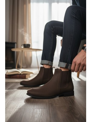 Enoch Hakiki Deri Ince Taban Klasik Chelsea Erkek Bot