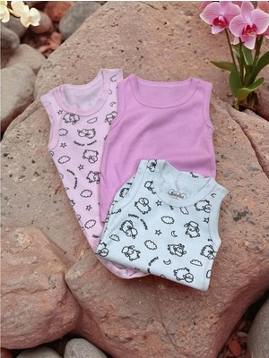 Kolsuz Üçlü Bebek Çıtçıtlı Body - RYZEB004 - Beyaz - 6 - 9 Ay Beyaz