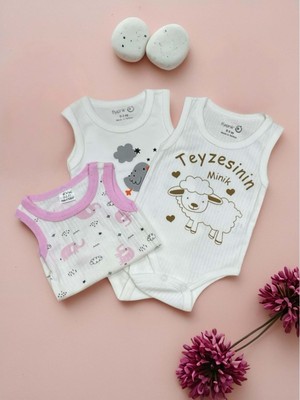 Kolsuz Üçlü Bebek Çıtçıtlı Body - RYZEB004 - Açık Pembe - 9 - 12 Ay Açık Pembe