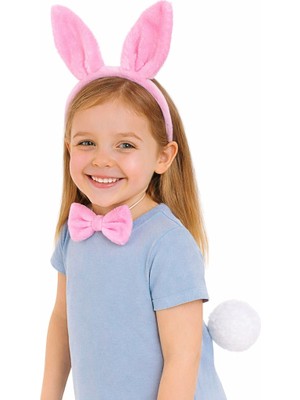 NessiWorld Pembe Full Tavşan Kulak Papyon Kuyruk Parti Seti