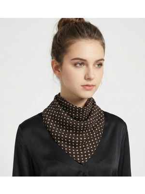 Jz Moda  Puantiye Desenli Fular - Retro Tarz Eşarp & Saç Bandı -Puantiyeli fular -50*50