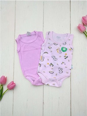 Kolsuz Ikili Bebek Çıtçıtlı Body - RYZEB005 - Pembe - 6 - 9 Ay Pembe