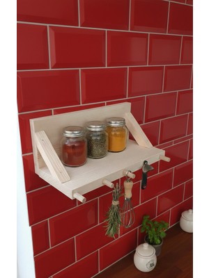 %100 Doğal Masif Ahşap Çok Amaçlı Dekoratif Duvar Rafı 25X10 cm