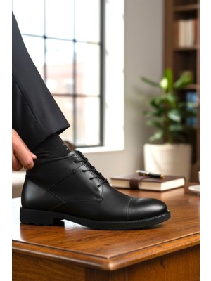 Enoch Hakiki Deri Burun Dikişli Bağcıklı Erkek Bot