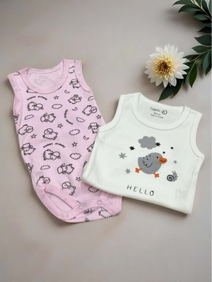 Kolsuz Ikili Bebek Çıtçıtlı Body - RYZEB005 - K.pembe - 0 - 3 Ay K.pembe