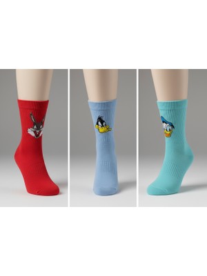 The Secret Desire 3’lüfigürlü Unisex Soket Çorap Seti  Desenli Günlük Çorap 36-40