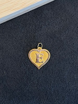 Aida Jewelss 14 Ayar Altın Harfli Kolye Ucu Kalp Modeli E Harfi Altın Kolye Ucu