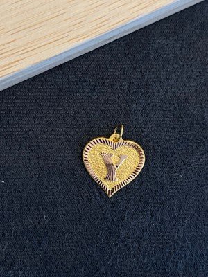 Aida Jewelss 14 Ayar Altın Harfli Kolye Ucu Kalp Modeli Y Harfi Altın Kolye Ucu