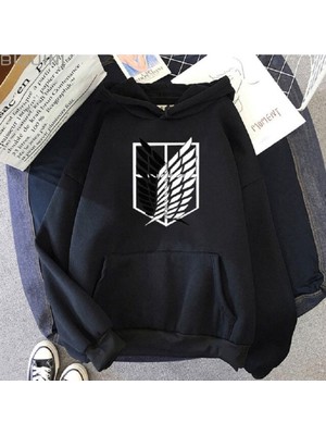 LAYORA Attack On Titan Logo Oversize Kapüşonlu Sweatshirt Hoodie Aot