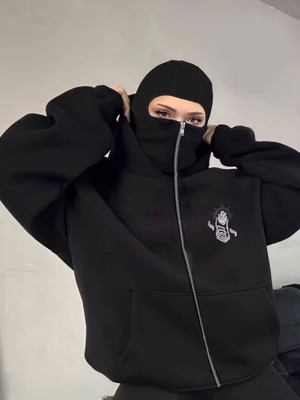 LAYORA Kadınlar Için Gotik Yarış Grafik Baskılı Kapüşonlu Sweatshirt