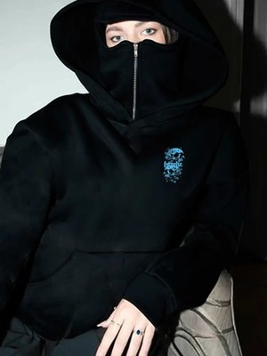 LAYORA Kar Maskeli Ninja Unisex Polar Sweatshirt – Kalın 3 Iplik – Kışlık Rahat Tarz