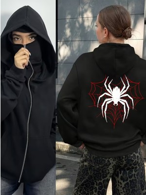 LAYORA Kadınlar Için Gotik Yarış Grafik Baskılı Kapüşonlu Sweatshirt