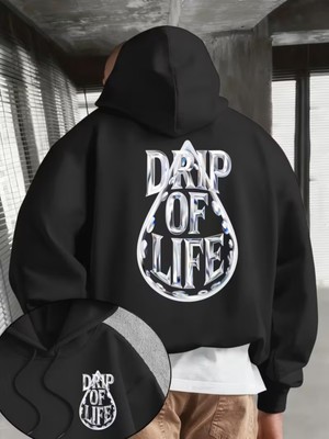 LAYORA Erkek Kapüşonlu Sweatshirt Tüm Sezon Rahat Kesim, Kışlık Kapüşonlu