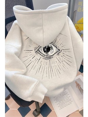 LAYORA Göz Grafikli Arka Baskılı, Uzun Kollu, Günlük ve Resmi Kombinler Için Kapüşonlu Sweatshirt