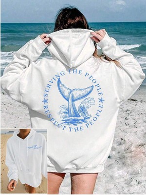 LAYORA Köpek Balığı - Unisex Baskılı Oversize Sweatshirt