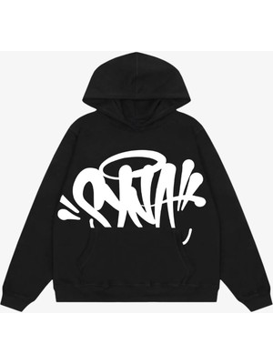 LAYORA Kapüşonlu Siyah Oversize Sweatshirt Günlük Kullanım İçin Harika Tasarım XL Beden