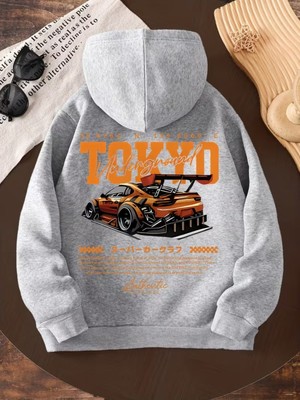 LAYORA Tokyo Racing Los Angeles California Genç Kapüşonlu Sweatshirt