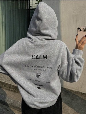 LAYORA Unisex Growth Sırt Baskılı Oversize Kapüşonlu Sweatshirt
