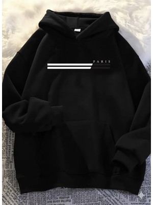 LAYORA Paris Baskılı Oversize Unısex Kapüşonlu Sweatshirt
