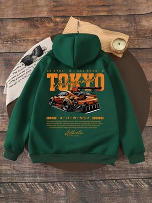 LAYORA Tokyo Racing Los Angeles California Genç Kapüşonlu Sweatshirt