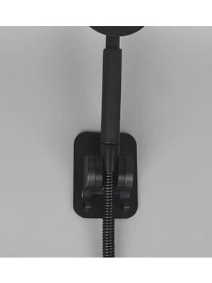 NessiWorld Yapışkanlı Duş Başlığı Tutucu Ayarlı Askılı Siyah