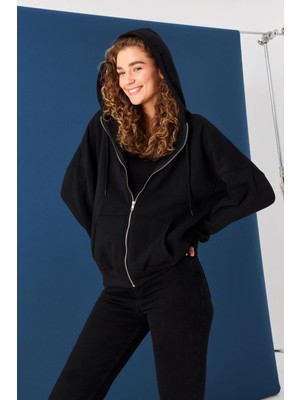 LAYORA Fermuarlı Kapüşonlu Sweatshirt H0725-R7