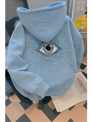 LAYORA Göz Grafikli Arka Baskılı, Uzun Kollu, Günlük ve Resmi Kombinler Için Kapüşonlu Sweatshirt