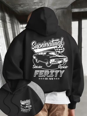 LAYORA Erkek Kapüşonlu Sweatshirt Tüm Sezon Rahat Kesim, Kışlık Kapüşonlu