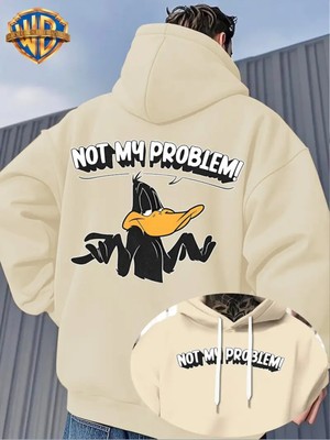 LAYORA Çift Taraflı Baskılı Erkekler Için Rahat Gevşek Ayarlanabilir Kapüşonlu Sweatshirt