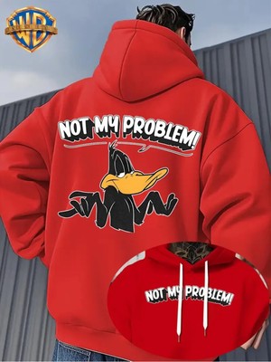 LAYORA Çift Taraflı Baskılı Erkekler Için Rahat Gevşek Ayarlanabilir Kapüşonlu Sweatshirt