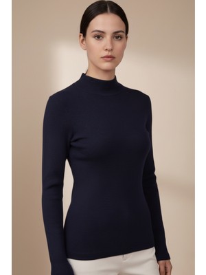 buğrahayalin Kadın Lacivert Balıkçı Yaka Bluz