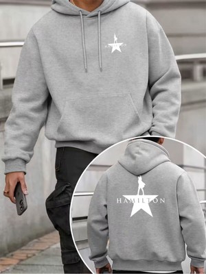 LAYORA Erkek Moda Yaratıcı Tasarım Baskılı Sporlu Günlük Çok Amaçlı Uzun Kollu Bol Kapüşonlu Sweatshirt