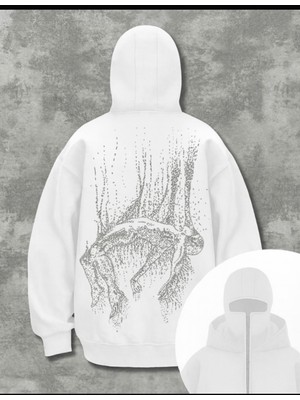LAYORA Oversize Siyah Baskılı Kapüşonlu Sweatshirt