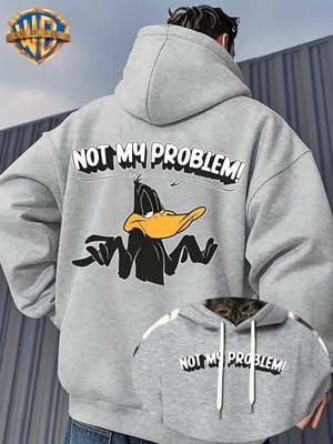 LAYORA Çift Taraflı Baskılı Erkekler Için Rahat Gevşek Ayarlanabilir Kapüşonlu Sweatshirt
