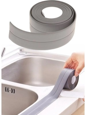 NessiWorld Gri Su Sızdırmaz Lavabo Kenar Bandı (Kutusuz) (3.2m)