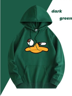 LAYORA Ünisex Ördek Gagası Harf Baskılı Hoodie