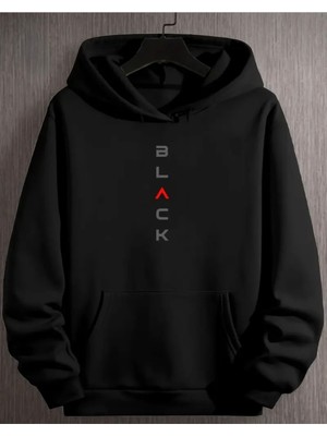 LAYORA Black Baskılı Oversize Unısex Kadın/erkek Kapüşonlu Sweatshirt