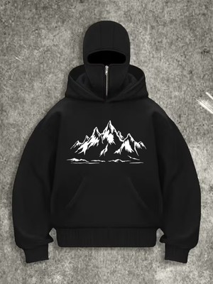 LAYORA Kadınlar Için Gotik Yarış Grafik Baskılı Kapüşonlu Sweatshirt