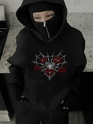 LAYORA Maskeli Ninja Polar Sweatshirt – Termal Rahatlık – Modern Görünüm