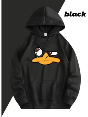 LAYORA Ünisex Ördek Gagası Harf Baskılı Hoodie