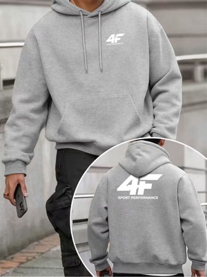 LAYORA Erkek Moda Yaratıcı Tasarım Baskılı Sporlu Günlük Çok Amaçlı Uzun Kollu Bol Kapüşonlu Sweatshirt