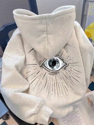 LAYORA Göz Grafikli Arka Baskılı, Uzun Kollu, Günlük ve Resmi Kombinler Için Kapüşonlu Sweatshirt